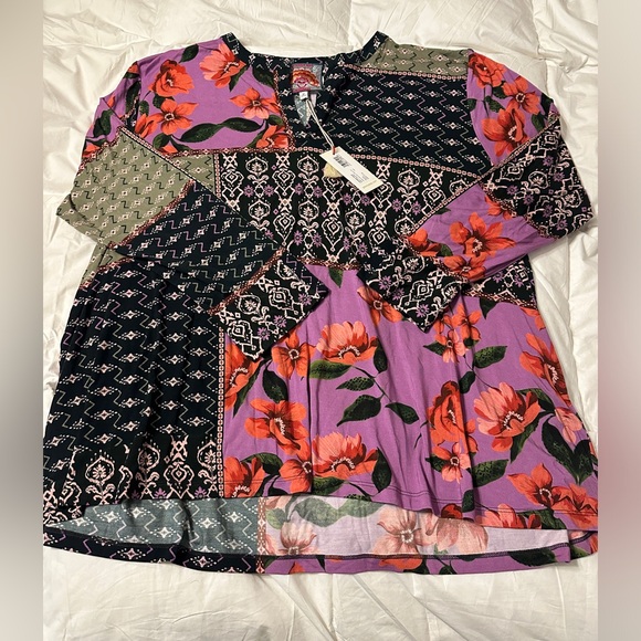 Johnny Was Multicolor Patchwork Blouse - Picture 5 of 13